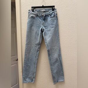 Zara Women's Straight Leg Jeans in Light Blue